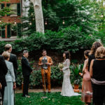 Intimate outdoor wedding ceremony in Society Hill Philadelphia