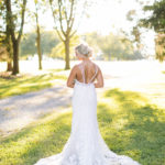bride in low back gown eastern shore wedding