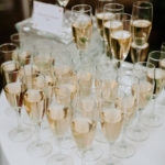 champagne station at intimate wedding
